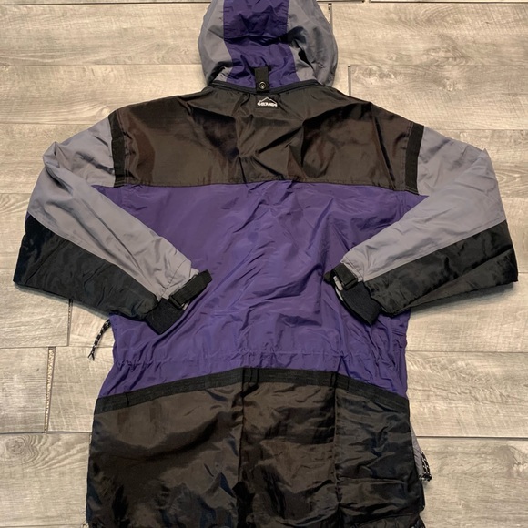 Vtg Gelande Microlite Anorak Purple & Gray Hooded Pullover Jacket Men's Sz Large - Picture 7 of 10